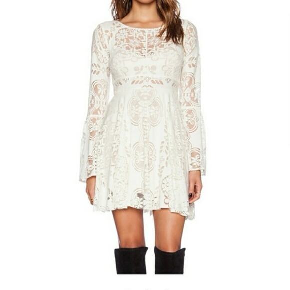 Free People White Lace Midi Dress - Picture 2 of 12